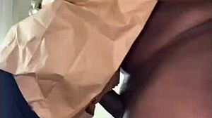 Black tranny with big tits and a great big booty fucks