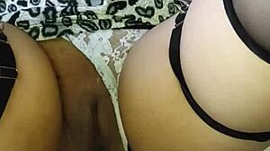 Threesome voyeurism with natural boobs is after sensual massage