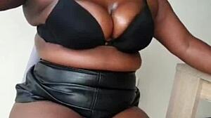 Dirty Talk and Dildo, African babe masturbates