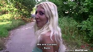 Free sex movie of cute amateur blonde enjoying being bitched on a street in Czech