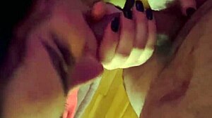 Real amateur whore gives a blowjob to her best friend