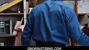The rough treatment for small boobed teen Alina West in jail