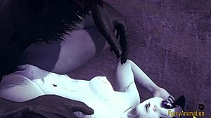 Japanese anime porn video boob sucking and boob sex