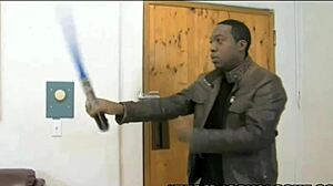 Kiki Daire, Jack Blaque sci-fi adventures in a porn video starring 'Star Wars'