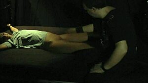 BDSM session achieves orgasm through anal fingering in the form of brunette babe