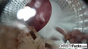 Christy Dahlia and Ivan in the backstage, steamy shower session