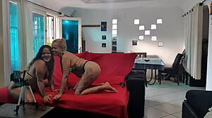 A steamy video features two lesbians lapping each other's asses while having some anal play and a little bit of fetishistic hair stimulation