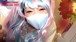 Cowgirl style nana rides passionately and finishes with a handjob to heaven