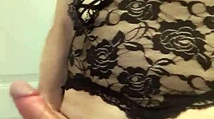 Perfectly round tits by a sexy sissy crossdresser