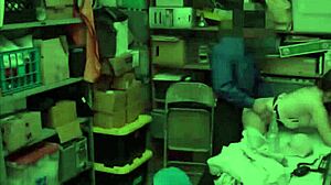 A lustful security guard passionately made love to a lovely young girl caught stealing