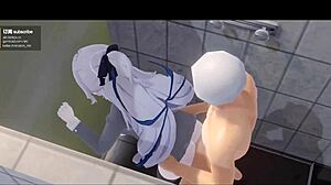 Brunette office lady in steamy scene in Korean drama