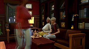 Cartoon porn with 3D animation of big ass and group sex in The Sims 4