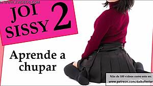 A sissy named Joi learns how to suck and get feminized with the help of a strapon