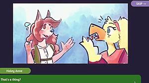 Furry strip poker game with anime-style animation