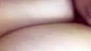 Video call with a plus size woman showing her breasts and vagina
