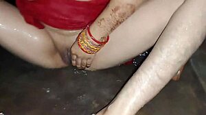 First time licking a pissing pussy of a ranch girl from an Indian desi village