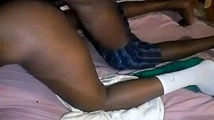 Ebony beauty gets doggy style sex in homemade porn video