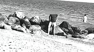 huge cock exposed on nude beach for voyeurs